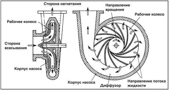 Схема центробежного насоса